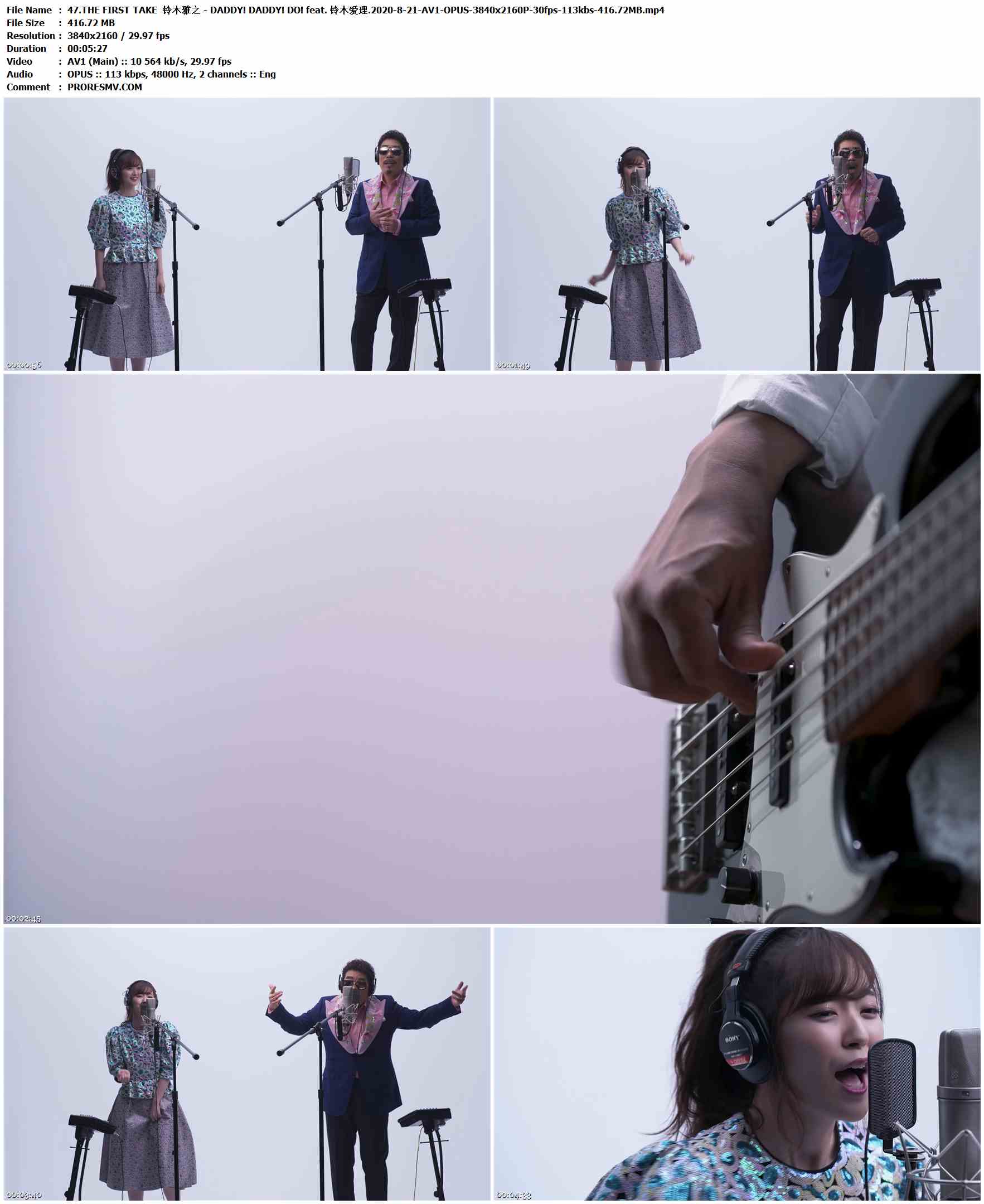 47.THE FIRST TAKE 铃木雅之 - DADDY! DADDY! DO! feat. 铃木爱理.2020-8-21-AV1-OPUS-3840x2160P-30fps-113kbs-416.72MB官方MV_高清MV